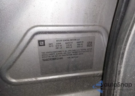 2013 Buick Lacrosse Leather Group из США, поврежденный, VIN 1G4GC5E39DF331440